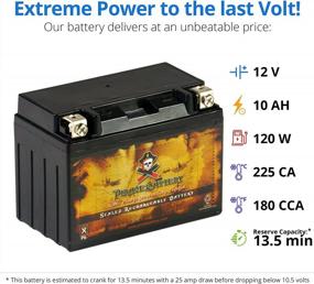 img 2 attached to Pirate Battery YTX12-BS Maintenance Free Replacement Battery For ATV, Motorcycle, Scooter, And UTV: 12 Volts, 1.2 Amps, 10Ah, Nut And Bolt (T3) Terminal