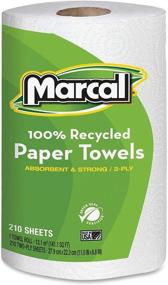 img 1 attached to 🧻 Premium 2-Ply Eco-Friendly Jumbo Roll Paper Towels - 210 Sheets - White, 1 Roll