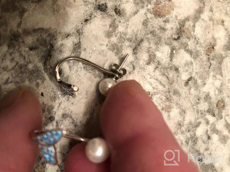 img 1 attached to 💎 Sterling Silver Pearl Drop Dangle Earrings - Hypoallergenic Jewelry Gifts for Women and Girls - Ideal for Birthdays and Christmas review by Elizabeth Gagnon