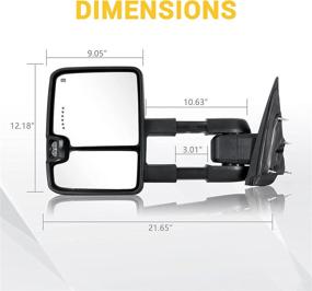 img 1 attached to 🚗 Enhance Safety and Style with Sanooer Towing Mirrors for 2014-2018 Chevy Silverado GMC Sierra Suburban Tahoe – Power Glass, Heated Pair, Painted Black, Dynamic Turn Light Compatible