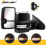 🚗 enhance safety and style with sanooer towing mirrors for 2014-2018 chevy silverado gmc sierra suburban tahoe – power glass, heated pair, painted black, dynamic turn light compatible logo