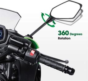 img 1 attached to 🔍 Highly Compatible Motorcycle Mirrors - Rear View Mirrors for Ninja 650R (2009-2017), NINJA ER6F (2009-2012), NINJA 400R (2010-2014), Ninja 1000 - Side Mirror