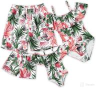 iffei family matching floral off shoulder monokini: stylish ruffled one piece swimwear logo