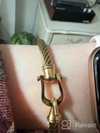 img 1 attached to 💎 Dorriss Buckle Bangle Cable Wire Bracelets - Fashionable Jewelry Gifts for Women, Best Friends, and Sisters review by Kara Torres