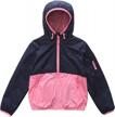 girls' rokka&rolla lightweight water-resistant zip-up windbreaker hoodie jacket logo