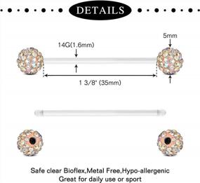 img 3 attached to Personalized Dangle Maternity Belly Rings - Anicina 14G Flexible Clear Acrylic Pregnancy Belly Button Ring (22/25/32/35/38Mm)