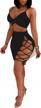 💃 spaghetti strap two-piece bandage dress set for women - sleeveless, sexy club party outfit with crop top and lace-up skirt logo