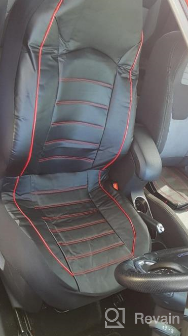 img 1 attached to 🚗 Universal Fit Auto Seat Covers - Waterproof Leather & Airbag Compatible Front Seat Protectors for Car, Truck, Van, and SUV by AUTOYOUTH - Gray review by Chad Baio