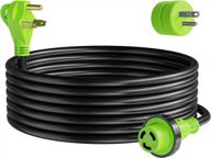 leisure cords 25-foot power/extension cord with 30 amp male standard to 30 amp female locking adapter - ideal for rvs and boats (30a) logo
