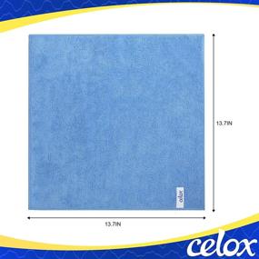 img 3 attached to 🧺 CELOX 12 Pack Large Cleaning Rags, 13.7"x13.7" Fade-Free Lint-Free Streak-Free Microfiber Towels for House Cleaning, Highly Absorbent Cloth for Cars, Dishes, Tables, and Windows
