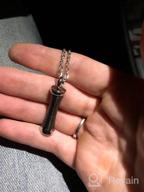 img 1 attached to 🔒 Q&amp;Locket Black Cylinder Urn Necklaces for Ashes - Elegant Cremation Jewelry to Treasure Memories review by Michael Burdette