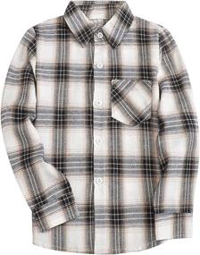 img 4 attached to 👕 Boys' Clothing - Flannel Shirt with Button Sleeves - Tops, Tees & Shirts