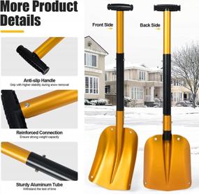 img 1 attached to Goplus Aluminum Snow Shovel For Car, 22”-32.5” Collapsible Portable Emergency Driveway Snow Removal Tool, Lightweight Trunk Shovel