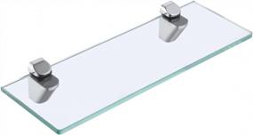 img 4 attached to KES Bathroom Tempered Glass Shelf 14-Inch 8MM-Thick Wall Mount Rectangular Polished Chrome, BGS3202S35
