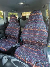 img 6 attached to Multi-Color Baja Stripe Woven Car Seat Covers With 4-Piece Universal Fit And Seat Belt Pad - Ideal For Car, SUV, And Truck Protection By Copap