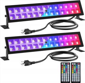 img 4 attached to 48W LED Black Light Bars With Remote - Perfect For Glow Parties, Halloween, Christmas & More!