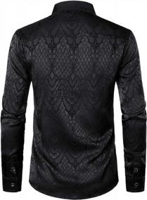 img 2 attached to 👕 ZEROYAA Men's Hipster Sleeve Jacquard ZLCL32 Brown Shirts