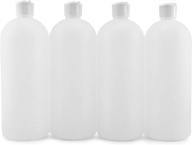 🍼 convenient 32-ounce flip top plastic squeeze bottles (4-pack) for various applications; natural color, spout style tops логотип