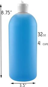 img 2 attached to 🍼 Convenient 32-Ounce Flip Top Plastic Squeeze Bottles (4-Pack) for Various Applications; Natural Color, Spout Style Tops