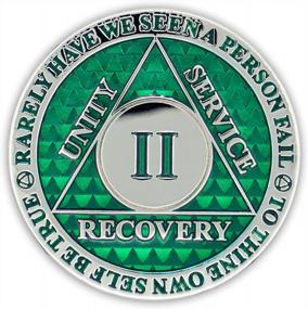 img 3 attached to Green 2-Year Sobriety AA Chip: Triplate Recovery Anniversary Token For Legacy Celebrations