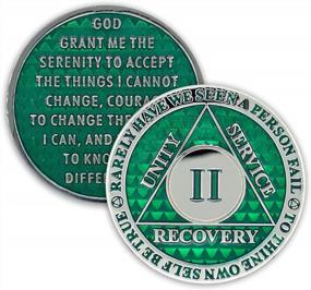 img 4 attached to Green 2-Year Sobriety AA Chip: Triplate Recovery Anniversary Token For Legacy Celebrations