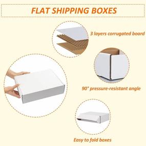 img 2 attached to HORLIMER 12X9X3 Inches Shipping Boxes Set Of 20, White Corrugated Cardboard Box Literature Mailer