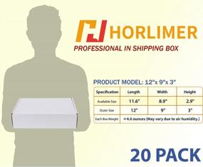 img 3 attached to HORLIMER 12X9X3 Inches Shipping Boxes Set Of 20, White Corrugated Cardboard Box Literature Mailer