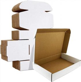 img 4 attached to HORLIMER 12X9X3 Inches Shipping Boxes Set Of 20, White Corrugated Cardboard Box Literature Mailer