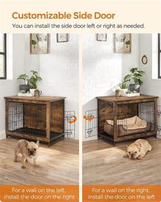 img 1 attached to 🐶 FEANDREA Rustic Brown Dog Crate Furniture, Side End Table for Dogs Indoor up to 45 lb, Heavy-Duty Double-Door Dog Cage with Multi-Purpose Removable Tray, Modern Kennel, UPFC002X01