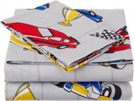 fancy collection racing cars flag helmet champion sheet set for boys/teens - twin size logo