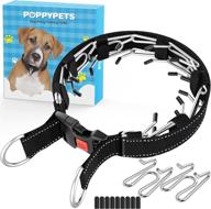 enhanced poppypets prong dog training collar: stainless steel with gentle rubber tips, ideal for large dogs logo
