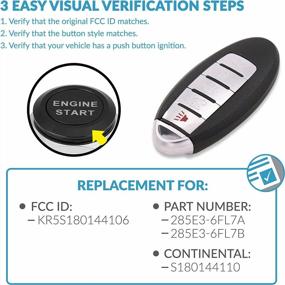 img 2 attached to Nissan KR5S180144106 Replacement 5 Button Proximity Smart Key 285E3-6FL7A - Keyless2Go