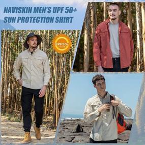 img 3 attached to NAVISKIN UPF 50+ Men'S Sun Protection Fishing Shirt With Long Sleeves For PFG, Hiking, Travel And Camping
