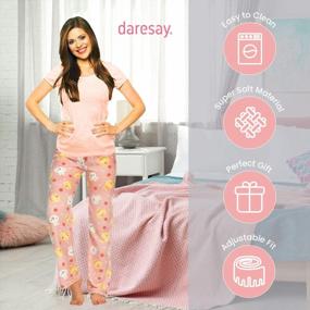 img 2 attached to 🌙 DARESAY Women's Pajama Fleece Pants: Soft Plush Fluffy Comfy Pants for Lounge Wear or Sleepwear