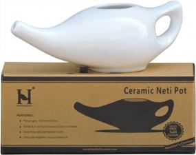 img 1 attached to Premium Handcrafted Ceramic Neti Pot - 225 Ml. White Color Nose Cleaner For Sinus Relief, Dishwasher Safe