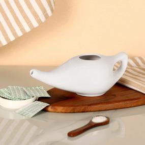 img 2 attached to Premium Handcrafted Ceramic Neti Pot - 225 Ml. White Color Nose Cleaner For Sinus Relief, Dishwasher Safe