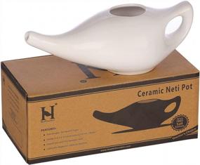 img 3 attached to Premium Handcrafted Ceramic Neti Pot - 225 Ml. White Color Nose Cleaner For Sinus Relief, Dishwasher Safe