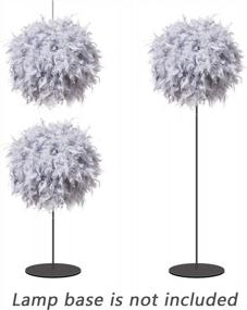 img 1 attached to Grey Feather Lamp Shade - Ideal For Ceiling Pendant, Table Or Floor Lamps In Living Rooms, Bedrooms, Weddings & Parties - Measures 15.7 Inches In Diameter By Waneway