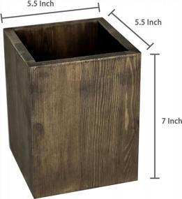 img 2 attached to MyGift Rustic Coffee Brown Wood Kitchen Utensil Holder For Countertop, Flatware Storage Caddy