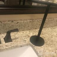 img 1 attached to Stylish T-Shape Hand Towel Holder - Fits Standard Towels, Weighted Base, Durable SUS304 Stainless Steel, Brushed Finish - Ideal For Countertop Use - BTH208S14B-2 By KES review by Ashley Stewart