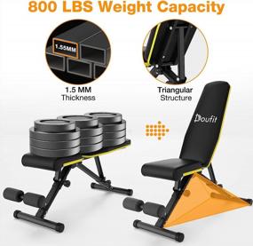 img 3 attached to Doufit WB-05 Adjustable Weight Bench For Home Gym, 800 Lbs Foldable Workout Bench Press With Resistance Bands For Weight Lifting Fitness Exercise