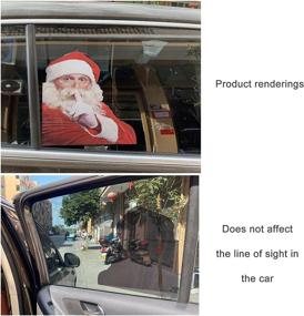 img 1 attached to 🎅 YIXIN 2-Pack Christmas Car Rear Window Sticker Santa Claus Funny Car Decal PVC Self-Adhesive Car Decoration (11.8 x 11.8 inches)