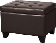 🪑 optimized: npdirect julian rectangular bonded leather ottoman with storage, mocha logo