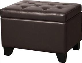 img 1 attached to 🪑 Optimized: NPDirect Julian Rectangular Bonded Leather Ottoman with Storage, Mocha