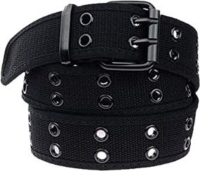 img 3 attached to 👖 Men's Belts from Moonsix Canvas Casual Collection with Double Grommet Detailing