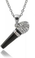 silver plated crystal black karaoke microphone necklace by spinningdaisy - optimized for search engines logo