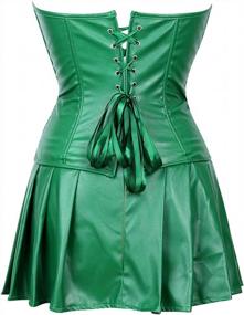 img 2 attached to Make A Bold Statement With Green Faux Leather Corset Bustier And Mini Skirt Set For Women (Size 3XL)
