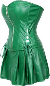 img 3 attached to Make A Bold Statement With Green Faux Leather Corset Bustier And Mini Skirt Set For Women (Size 3XL)