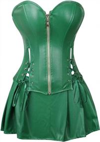 img 4 attached to Make A Bold Statement With Green Faux Leather Corset Bustier And Mini Skirt Set For Women (Size 3XL)