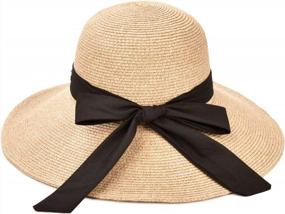 img 4 attached to UPF 50+ Women'S Floppy Wide Brim Sun Hat, Foldable Summer Beach Travel Cap